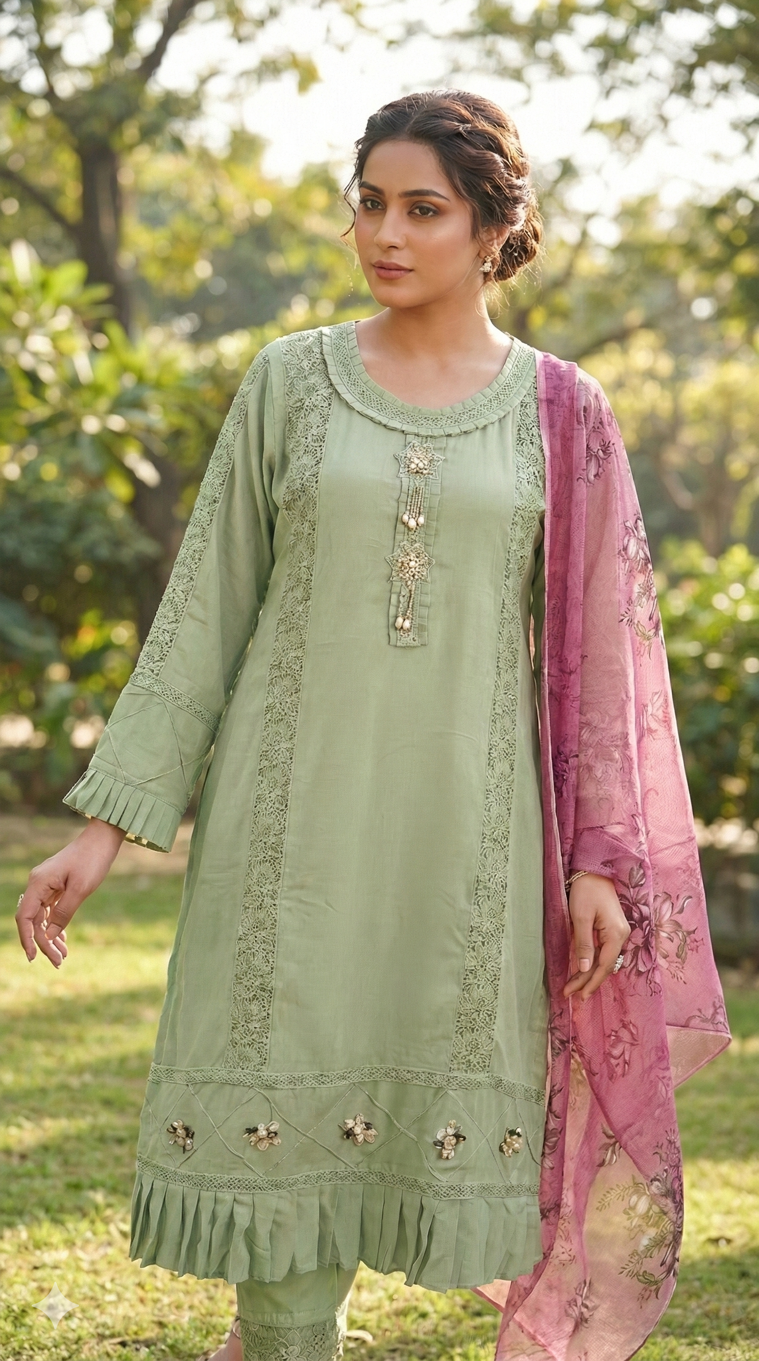 DESIGNER FAUX GEORGETTE READYMADE PAKISTANI SUITS